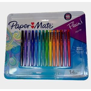 Paper Mate 14pcs Felt Tip Pens 0.7 mm Smear Fade Resistant Wont Bleed